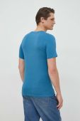 Футболка Guess чоловічий колір синій однотонний (2880183)