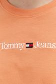 Бавовняна футболка Tommy Jeans колір помаранчевий з аплікацією