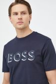 Бавовняна футболка BOSS колір синій з принтом (2915444)