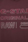 Бавовняна футболка G-Star Raw колір бордовий з принтом