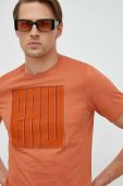 Бавовняна футболка G-Star Raw колір помаранчевий з принтом (2842101)