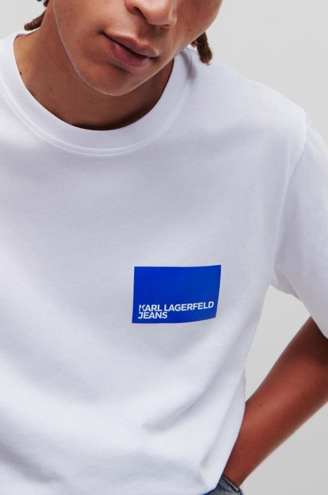 Бавовняна футболка Karl Lagerfeld Jeans колір білий з принтом (2924604) фото 3