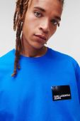 Бавовняна футболка Karl Lagerfeld Jeans з принтом колір блакитний (2924602)