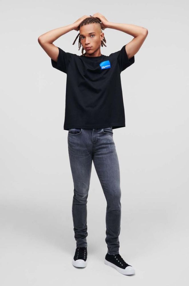 Бавовняна футболка Karl Lagerfeld Jeans колір чорний з принтом (2924593) фото 3