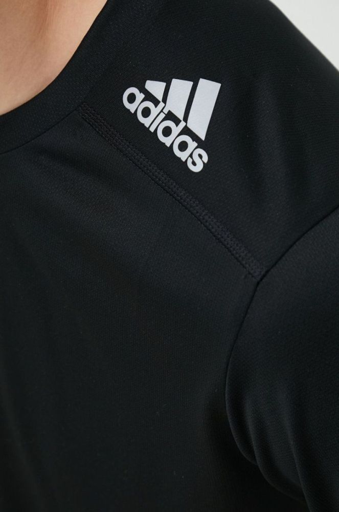 Бігова футболка adidas Performance Designed For Running колір чорний однотонна фото 5