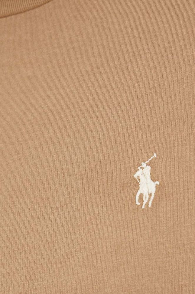 Бавовняна футболка Polo Ralph Lauren колір бежевий однотонний (3448948) фото 5