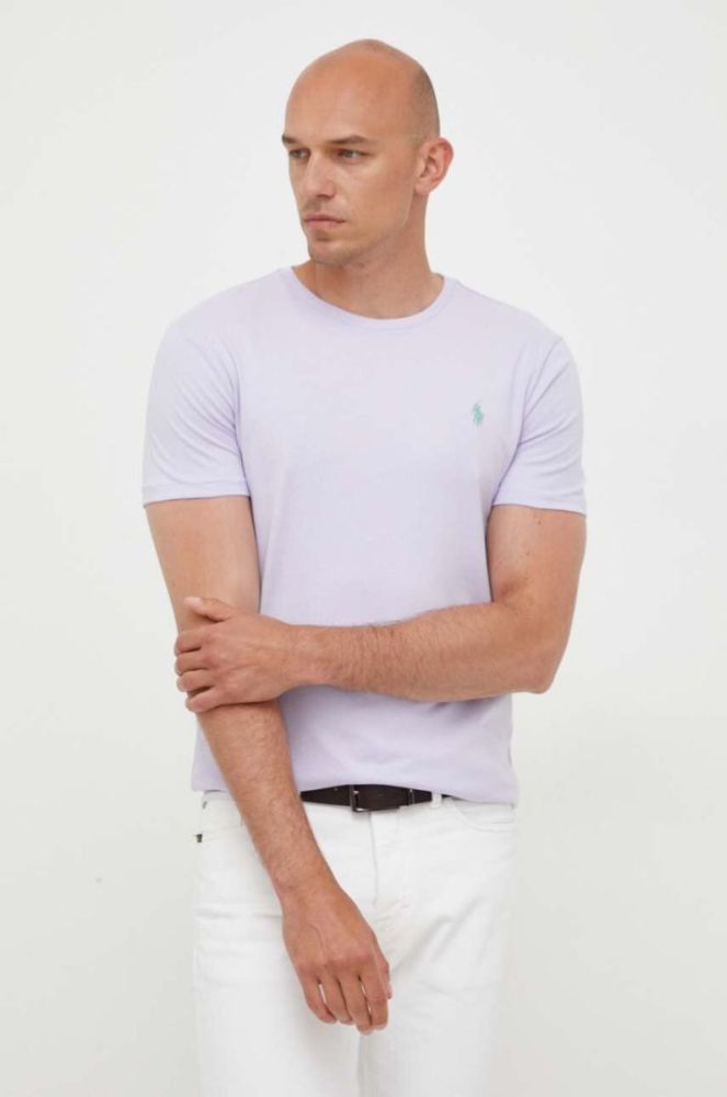 Бавовняна футболка Polo Ralph Lauren колір фіолетовий однотонний (3323140) фото 4