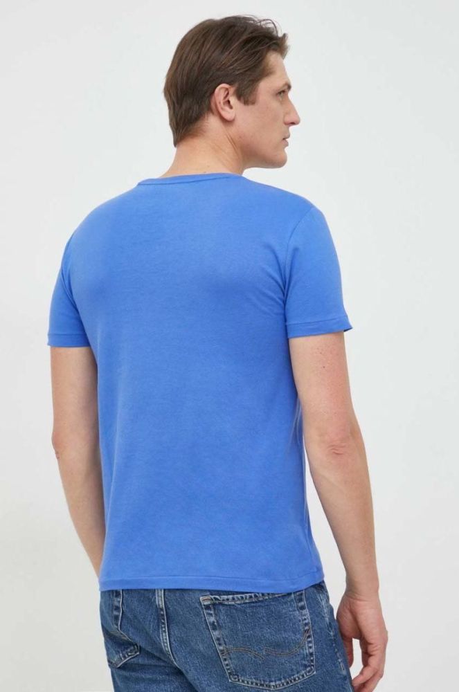 Бавовняна футболка Polo Ralph Lauren однотонний колір блакитний (2856787) фото 3