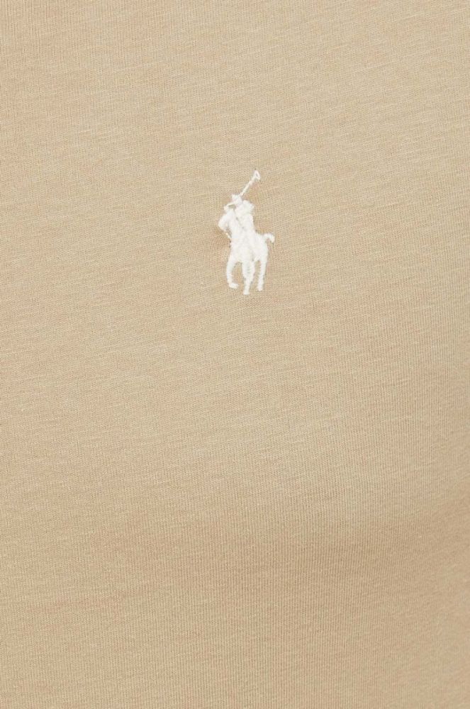 Бавовняна футболка Polo Ralph Lauren колір бежевий однотонний (2856163) фото 5