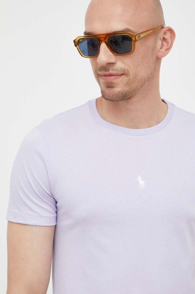 Бавовняна футболка Polo Ralph Lauren колір фіолетовий однотонний (3256739) фото 4