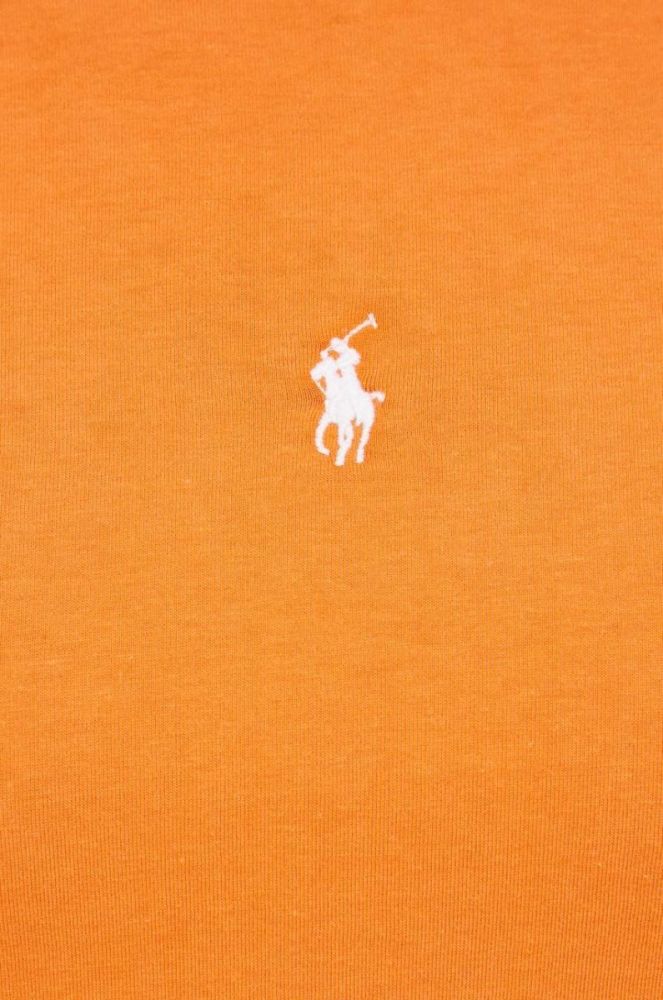 Бавовняна футболка Polo Ralph Lauren колір помаранчевий однотонний фото 5