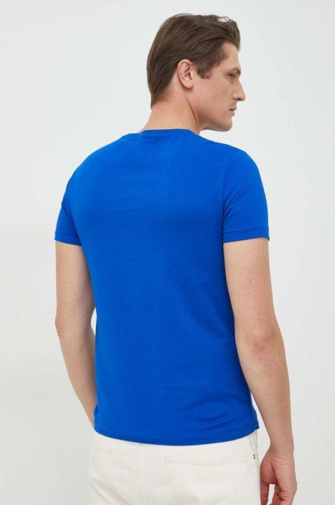 Бавовняна футболка Polo Ralph Lauren однотонний колір блакитний (2851651) фото 3
