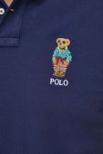 Бавовняне поло Polo Ralph Lauren колір синій з аплікацією (2851666)