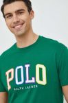 Бавовняна футболка Polo Ralph Lauren колір зелений з аплікацією