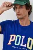 Бавовняна футболка Polo Ralph Lauren з аплікацією колір блакитний