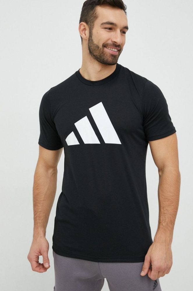 Тренувальна футболка adidas Performance колір чорний з принтом (2886031) фото 4