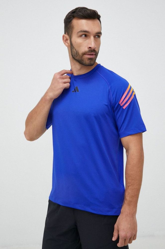 Тренувальна футболка adidas Performance Training Icons з принтом колір блакитний фото 4