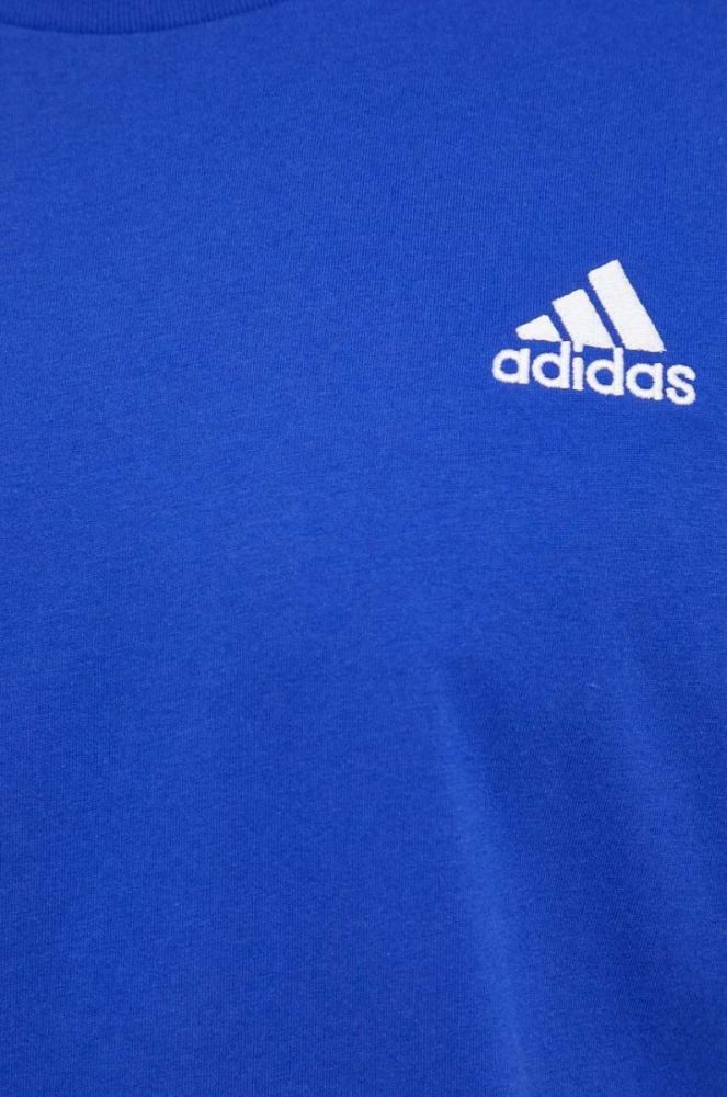 Бавовняна футболка adidas однотонний колір блакитний (3029437) фото 5