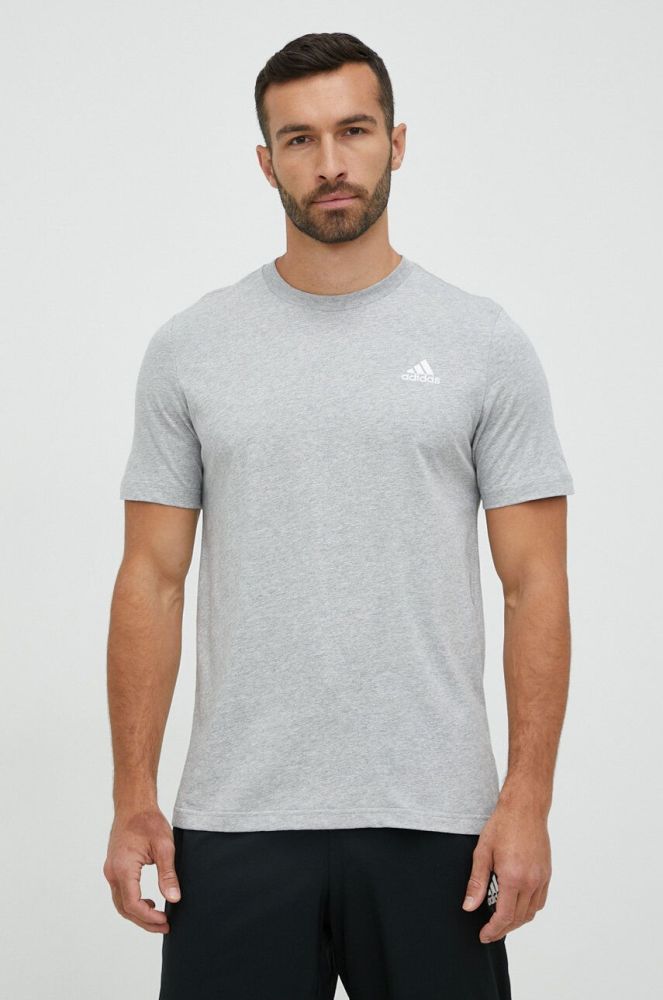 Бавовняна футболка adidas колір сірий меланж (2989196)