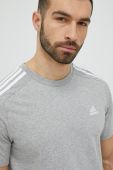 Бавовняна футболка adidas колір сірий однотонний