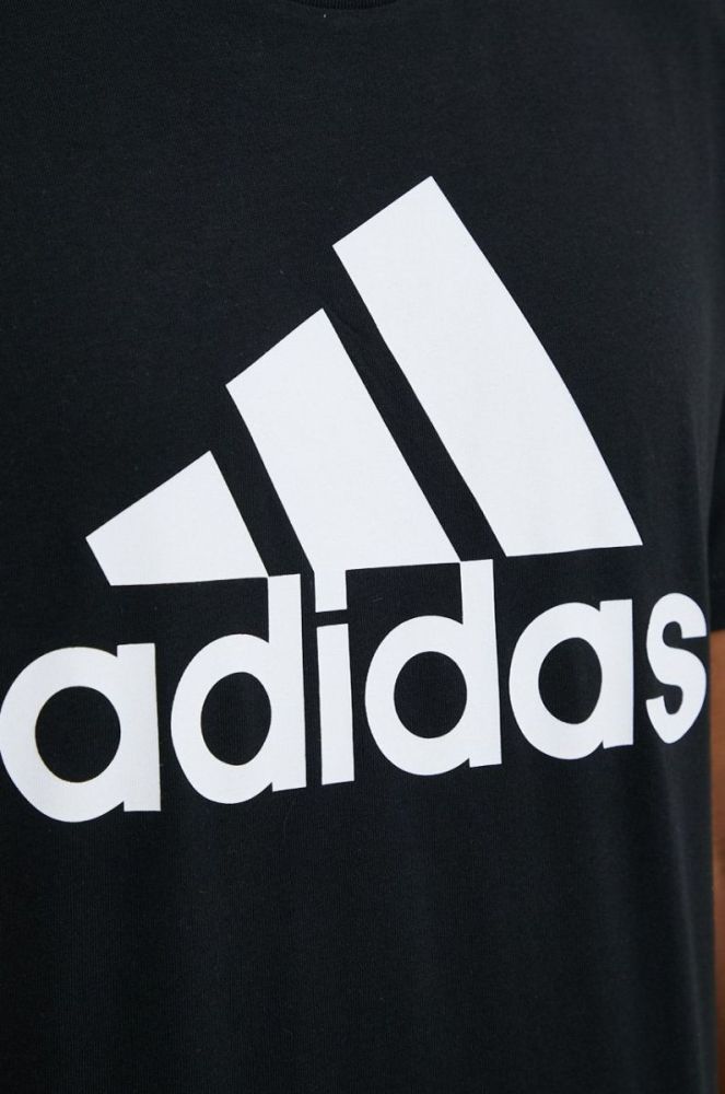 Бавовняна футболка adidas колір чорний з принтом (2902758) фото 4