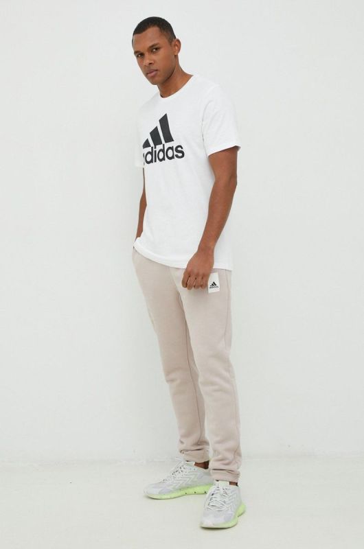 Бавовняна футболка adidas колір білий з принтом (2902769) фото 2