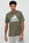 Бавовняна футболка adidas колір зелений з принтом (2945729)