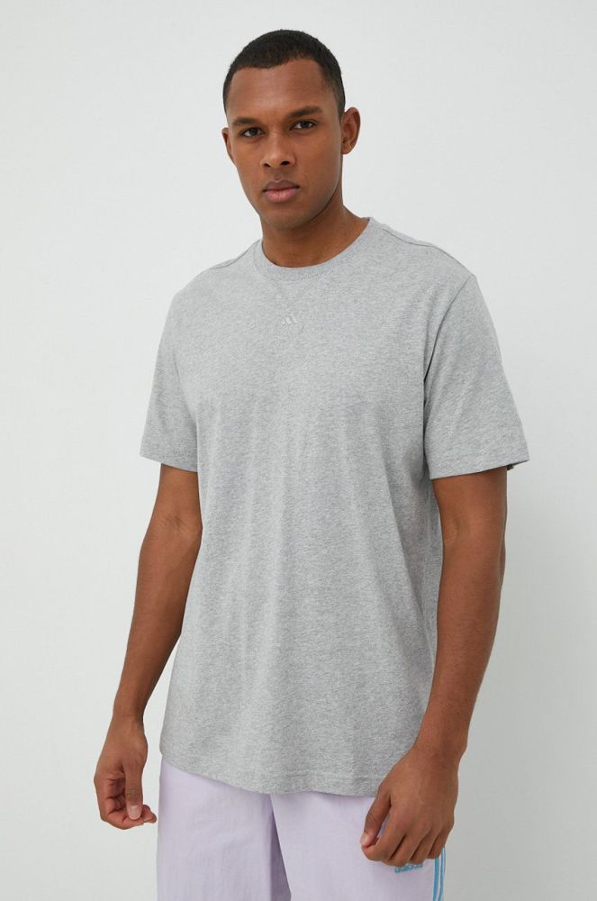 Бавовняна футболка adidas колір сірий меланж (2902805)