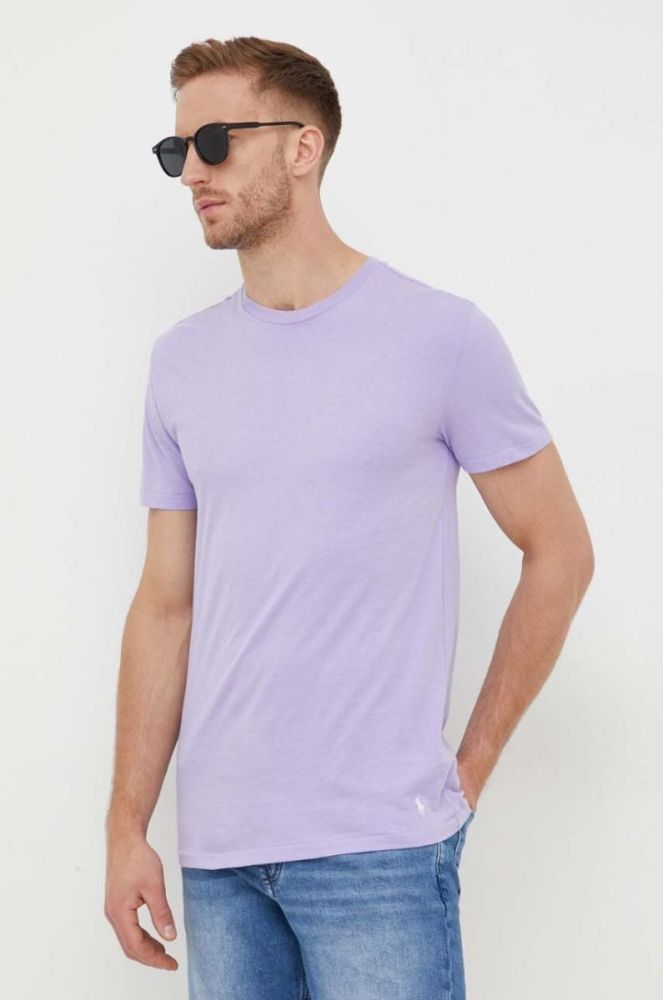 Бавовняна футболка Polo Ralph Lauren 3-pack колір синій однотонний (3386664) фото 2
