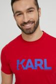 Бавовняна футболка Karl Lagerfeld колір червоний з принтом