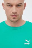 Бавовняна футболка Puma колір зелений однотонний 535587-02