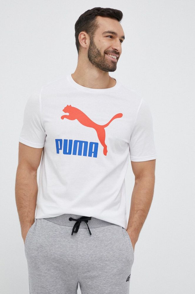 Бавовняна футболка Puma колір білий з принтом (3015795)