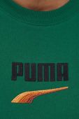 Бавовняна футболка Puma колір зелений з аплікацією 538248-37