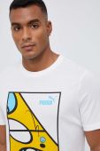 Бавовняна футболка Puma колір білий з принтом (3091808)