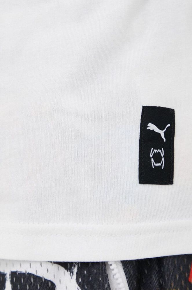 Бавовняна футболка Puma колір білий з принтом (3192154) фото 5