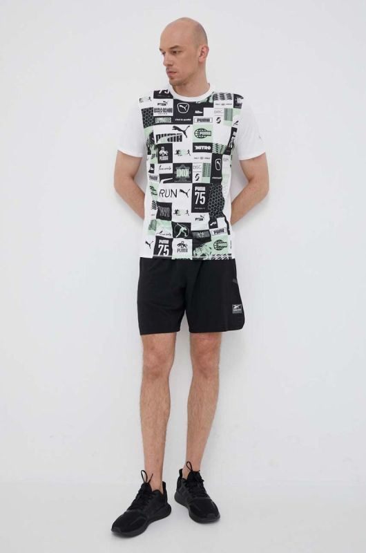 Бігова футболка Puma Run Favorite колір білий візерунок фото 2