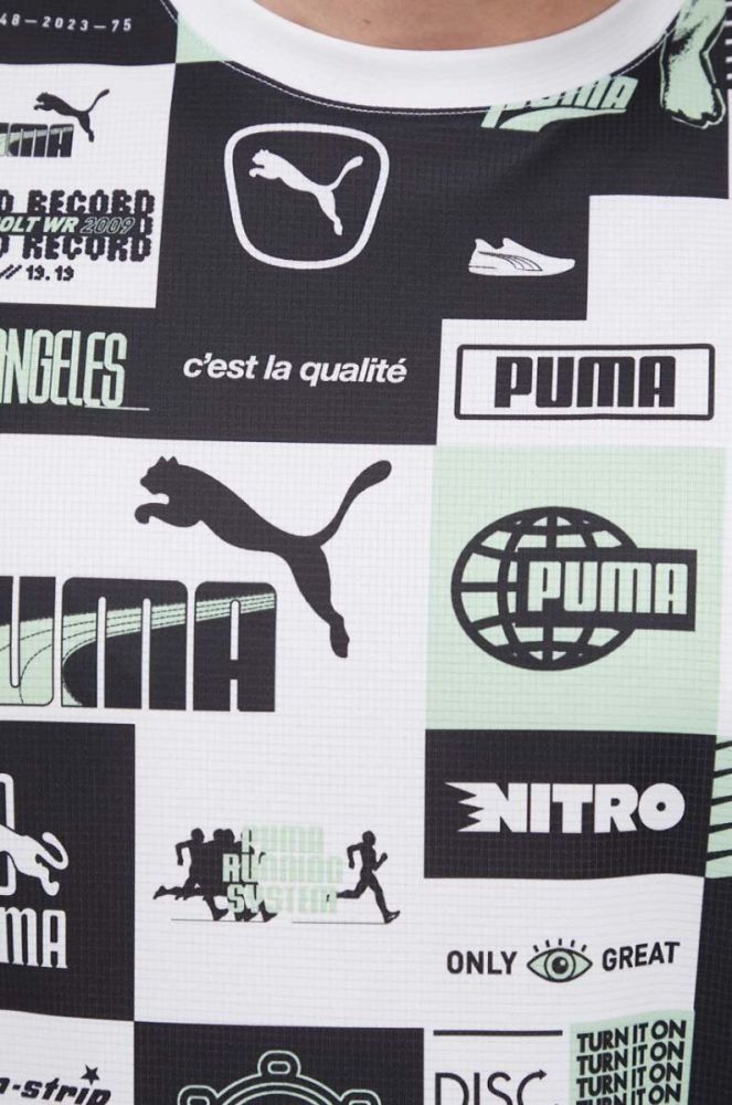 Бігова футболка Puma Run Favorite колір білий візерунок фото 5