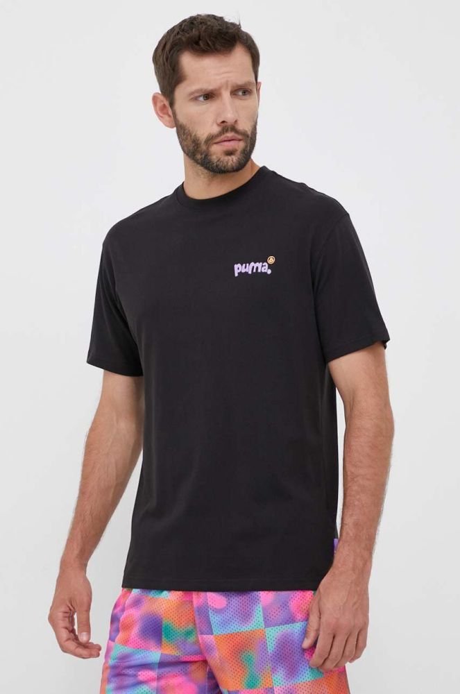 Бавовняна футболка Puma X 8ENJAMIN колір чорний з принтом (3331878)