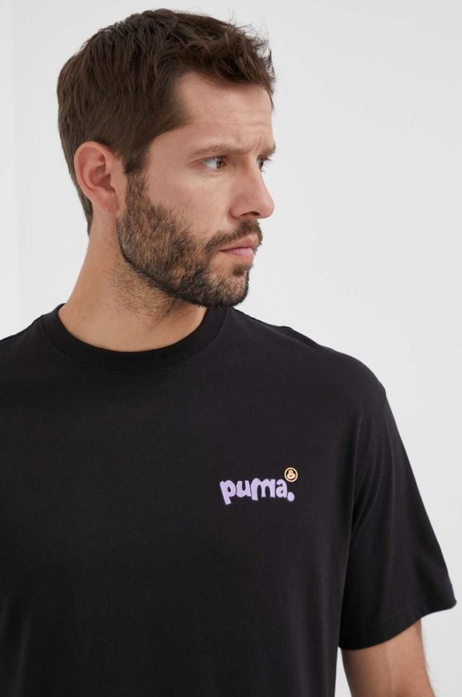 Бавовняна футболка Puma X 8ENJAMIN колір чорний з принтом (3331878) фото 3
