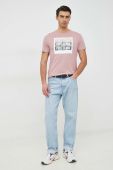 Бавовняна футболка Pepe Jeans Acee колір рожевий з принтом