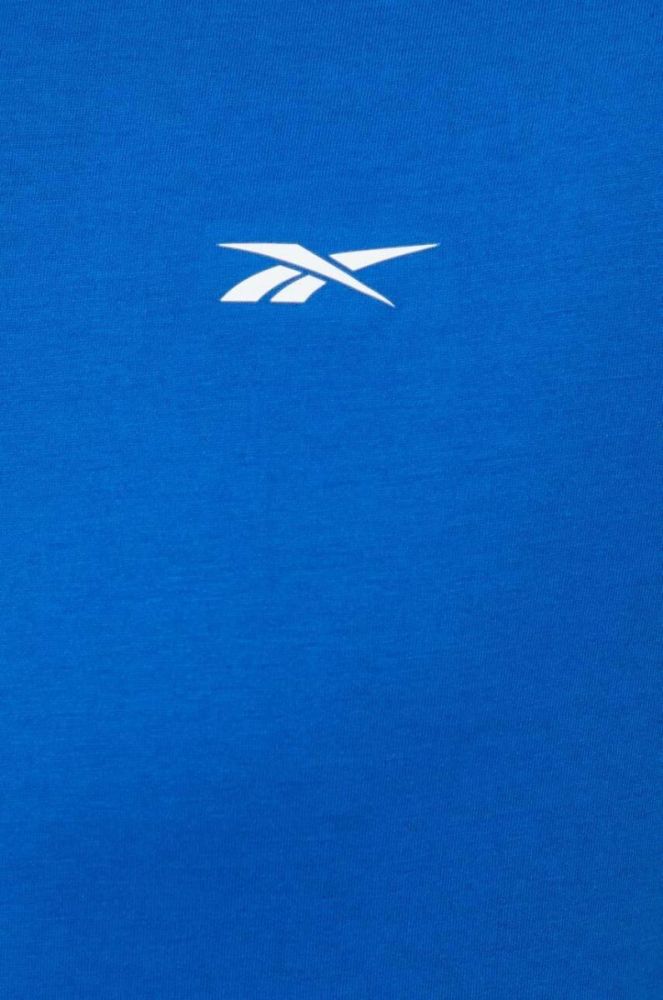 Тренувальна футболка Reebok однотонний колір блакитний фото 4