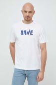 Бавовняна футболка Save The Duck колір білий з принтом