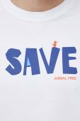 Бавовняна футболка Save The Duck колір білий з принтом