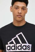 Бавовняна футболка adidas колір чорний з принтом (2986015)