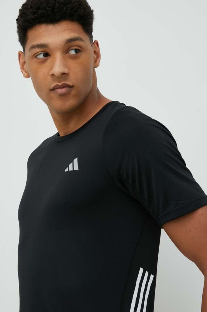 Бігова футболка adidas Performance Run Icons колір чорний з принтом фото 4