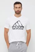 Бавовняна футболка adidas колір білий з принтом (3040454)