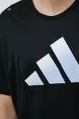 Бігова футболка adidas Performance Run Icons Колір чорний з принтом колір чорний