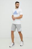 Бавовняна футболка adidas колір білий з принтом (2930108)