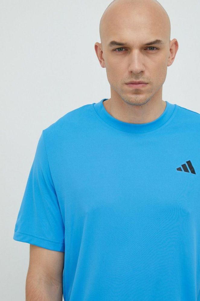 Тренувальна футболка adidas Performance Club однотонна колір блакитний фото 4