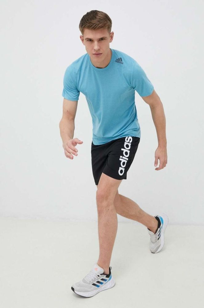 Тренувальна футболка adidas Performance Designed for Training однотонна колір блакитний фото 2